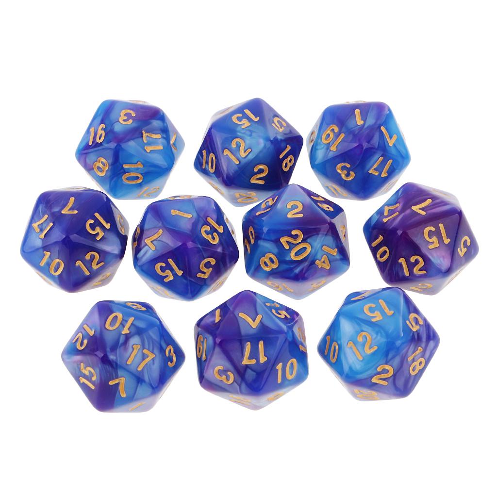Board Game Viral - 10pcs Polyhedral 20 Sided Dice D20