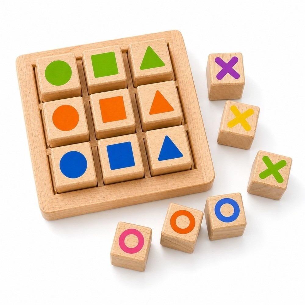 Portable Wooden Tic Tac Toe Wo - Board Game For 5 Players recension och pris