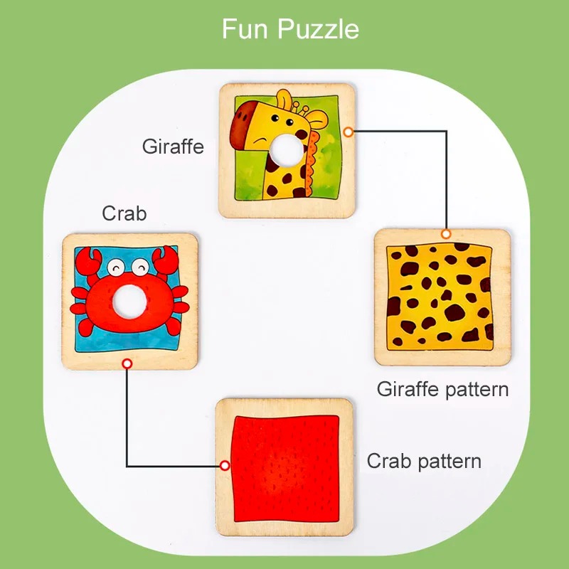 Wooden Animal Fur Pattern Matc - Board Game Nature recension och pris