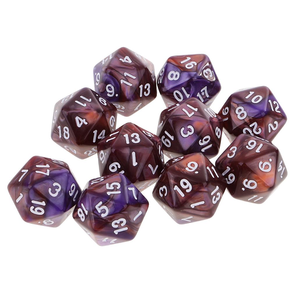 10pcs Polyhedral 20 Sided Dice - Board Game Viral recension och pris