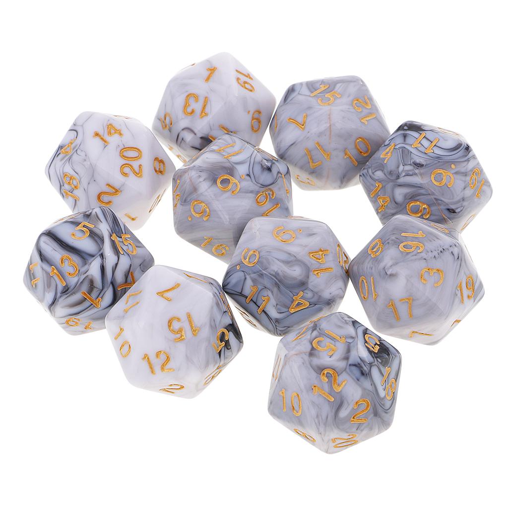10pcs Polyhedral 20 Sided Dice - Board Game Viral recension och pris