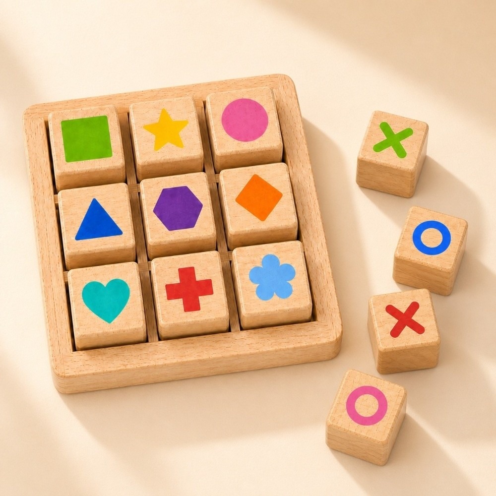 Portable Wooden Tic Tac Toe Tw - Board Game For 5 Players recension och pris