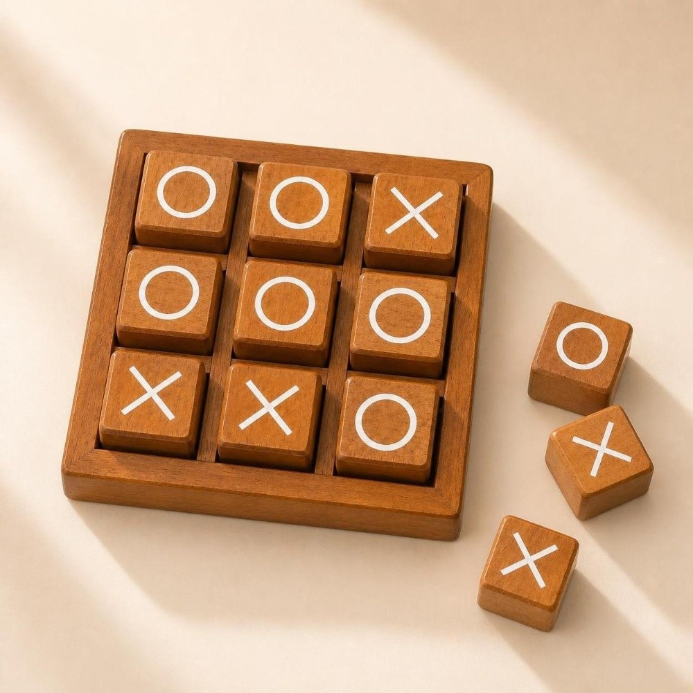 Portable Wooden Tic Tac Toe Tw - Board Game For 5 Players recension och pris
