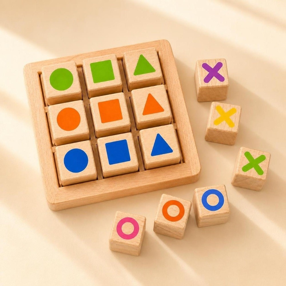 Portable Wooden Tic Tac Toe Tw - Board Game For 5 Players recension och pris