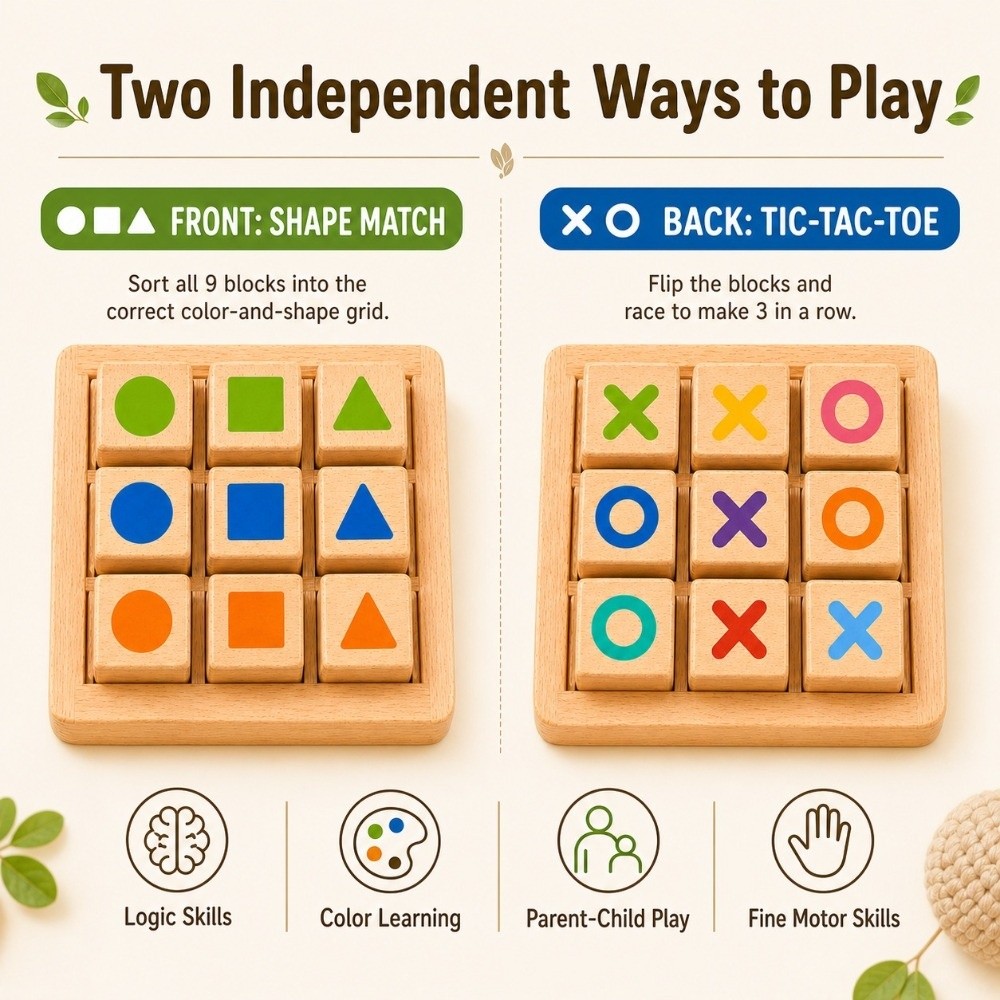 Portable Wooden Tic Tac Toe Tw - Board Game For 5 Players recension och pris