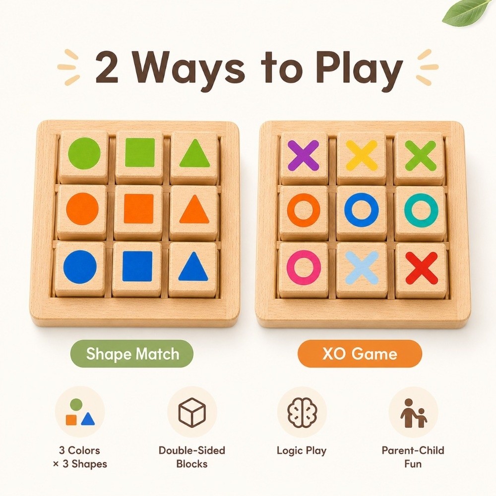 Portable Wooden Tic Tac Toe Wo - Board Game For 5 Players recension och pris