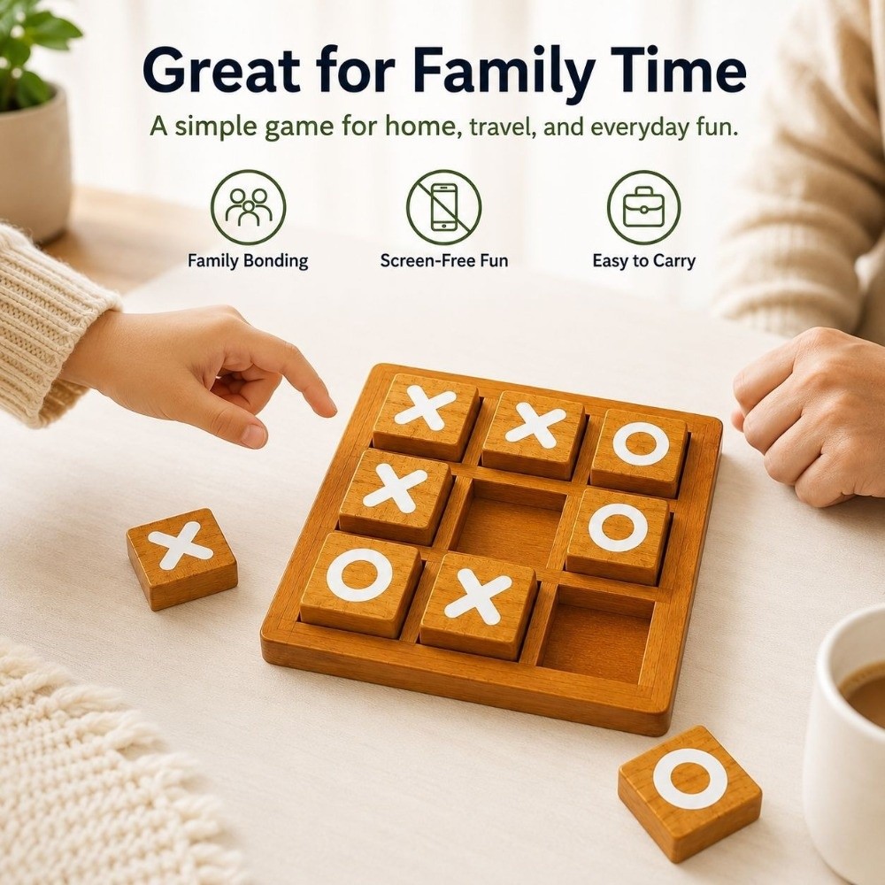 Portable Wooden Tic Tac Toe Wo - Board Game For 5 Players recension och pris