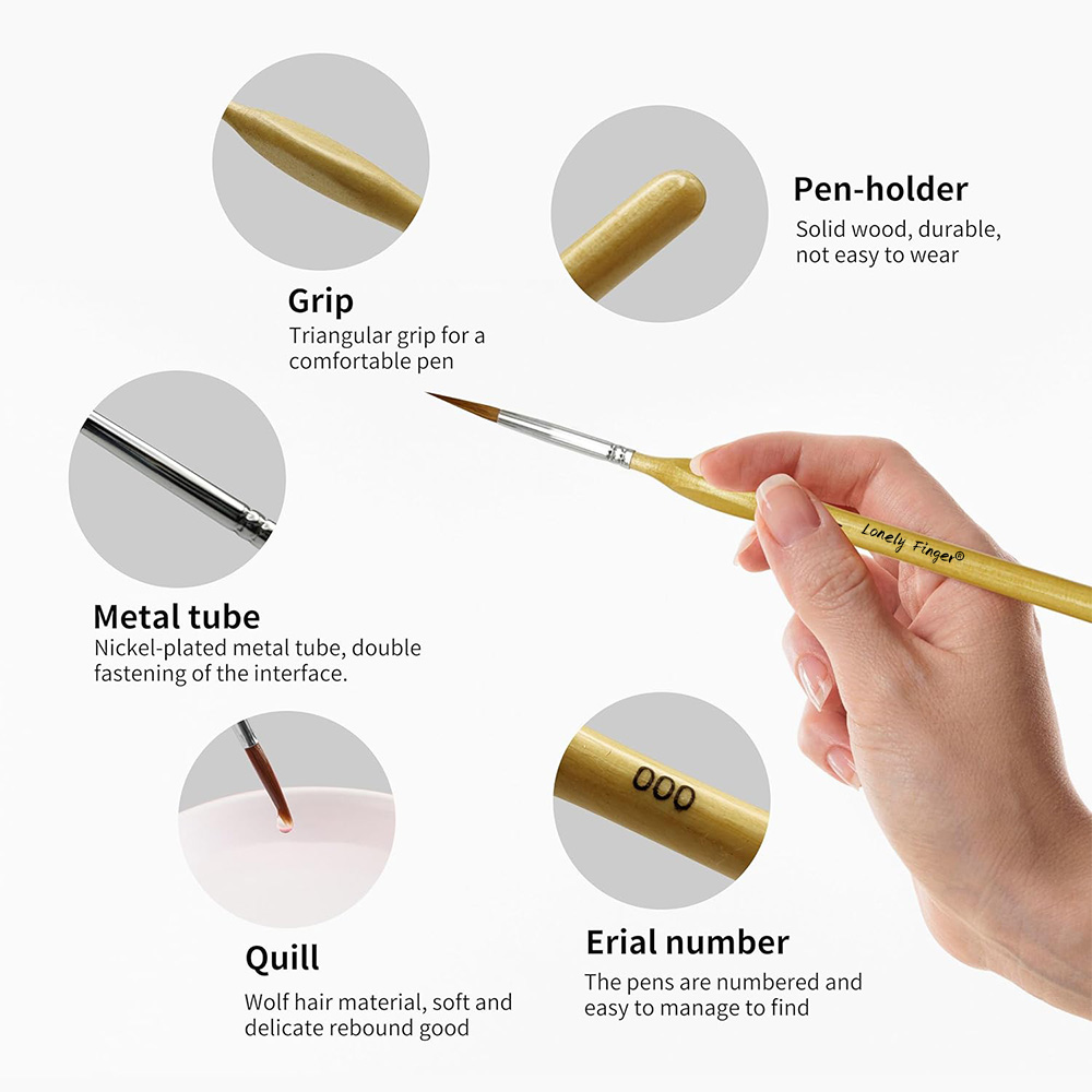 11pcs Professional Fine Detail - Miniature Painting Set recension och pris